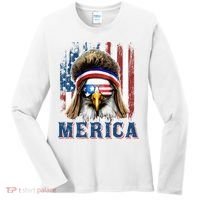 Merica Eagle Mullet Shirt 4th Of July American Flag Women's Long Sleeve Shirt thumb 0