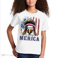 Merica Eagle Mullet Shirt 4th Of July American Flag Kids T-Shirt thumb 2