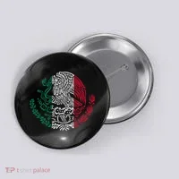 Mexican Eagle Mexico Flag Button thumb 0