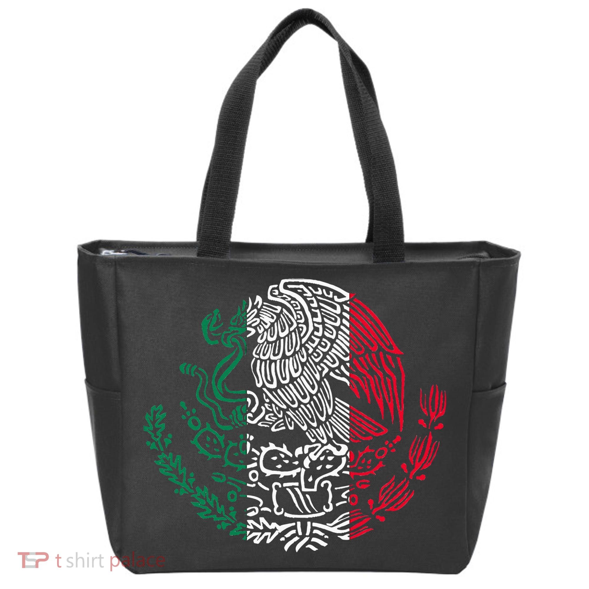 Mexican Eagle Mexico Flag Tote Bag