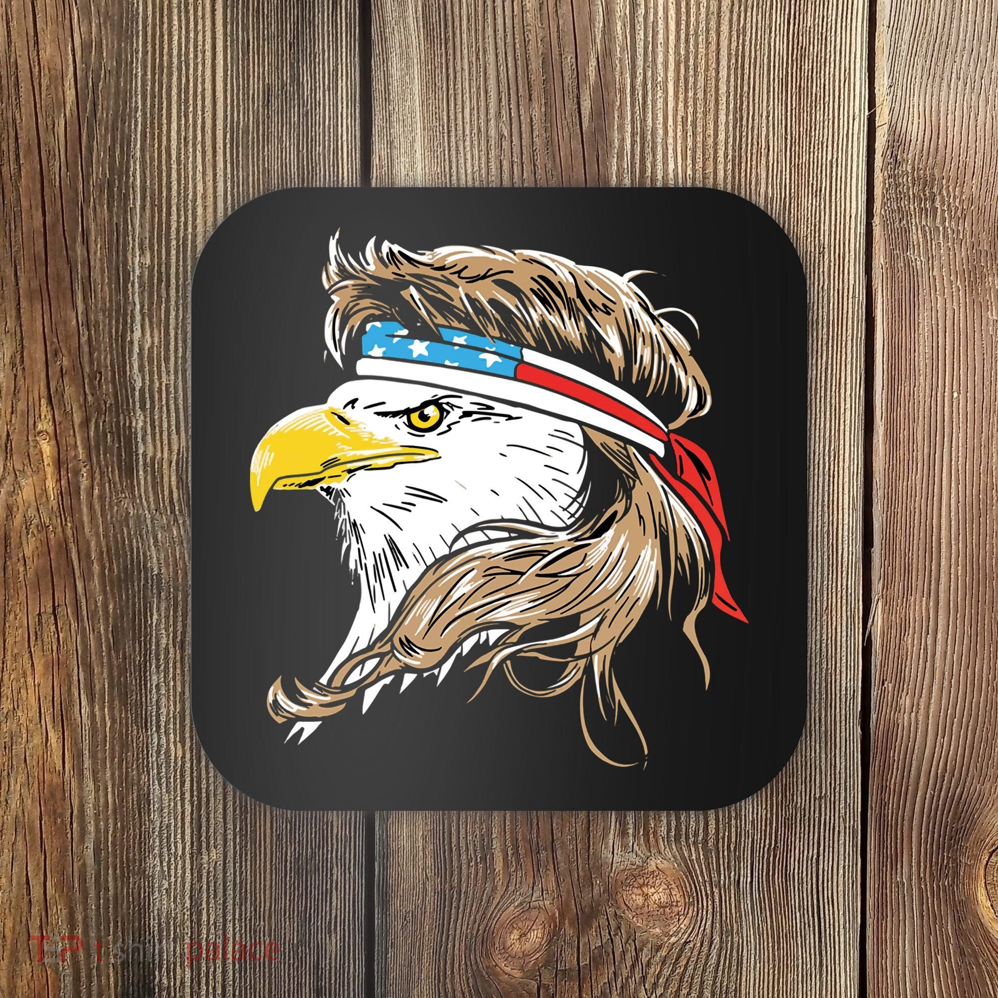 Merica Eagle Mullet 4th Of July Coaster