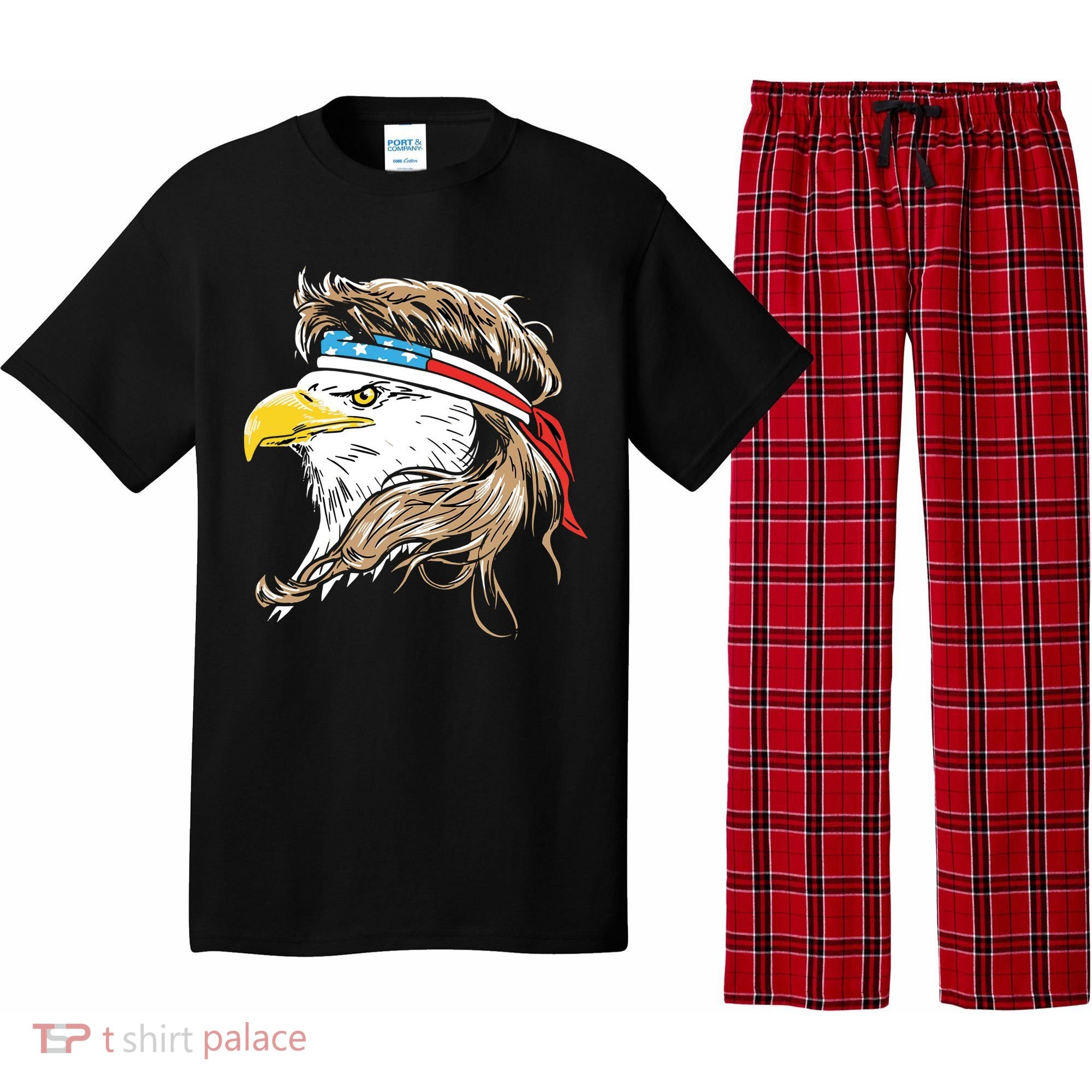 Merica Eagle Mullet 4th Of July Pajama Set