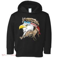 Merica Eagle Mullet 4th Of July Toddler Hoodie thumb 0