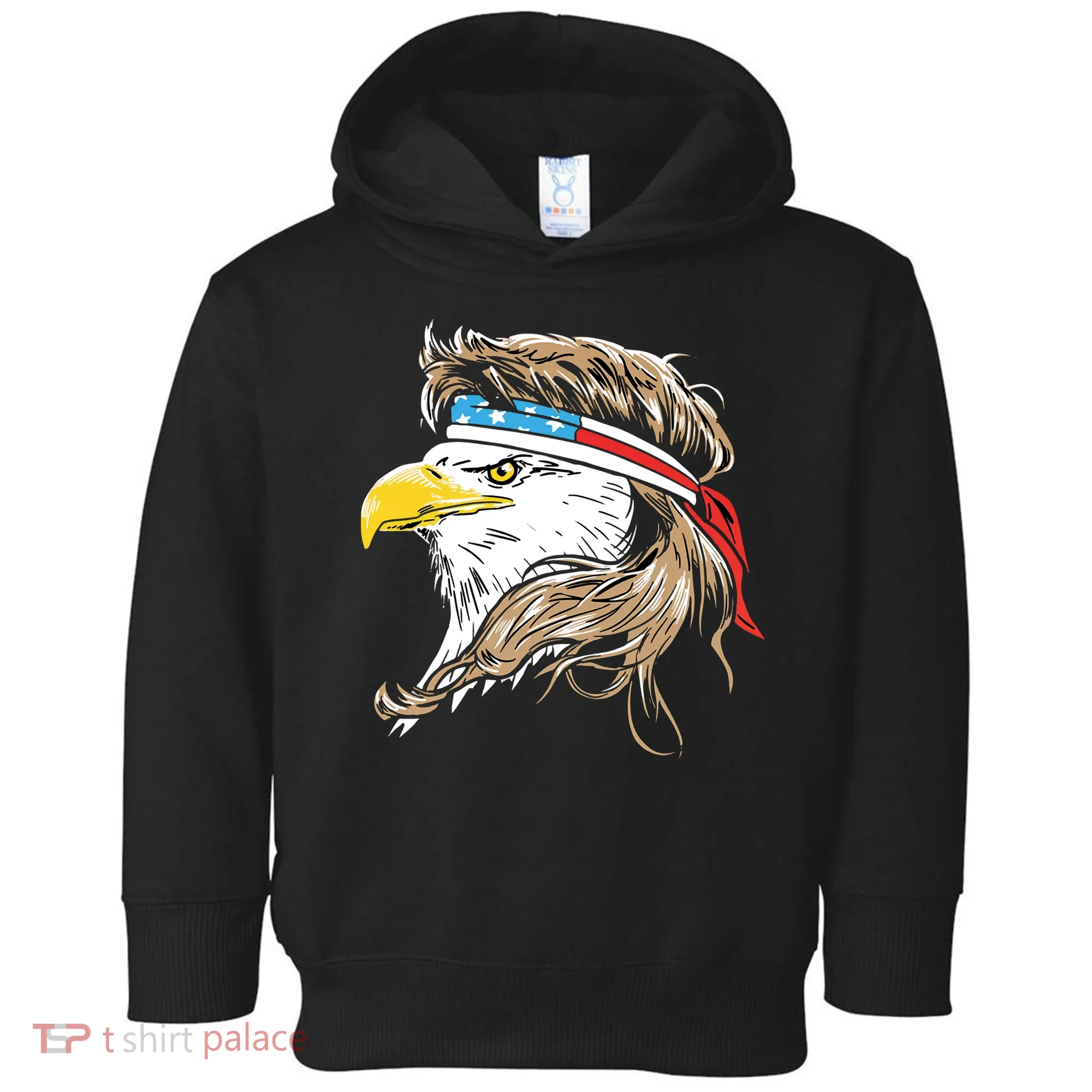Merica Eagle Mullet 4th Of July Toddler Hoodie