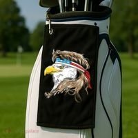 Merica Eagle Mullet 4th Of July Golf Towel thumb 2