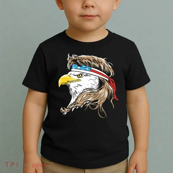 Merica Eagle Mullet 4th Of July Toddler T-Shirt