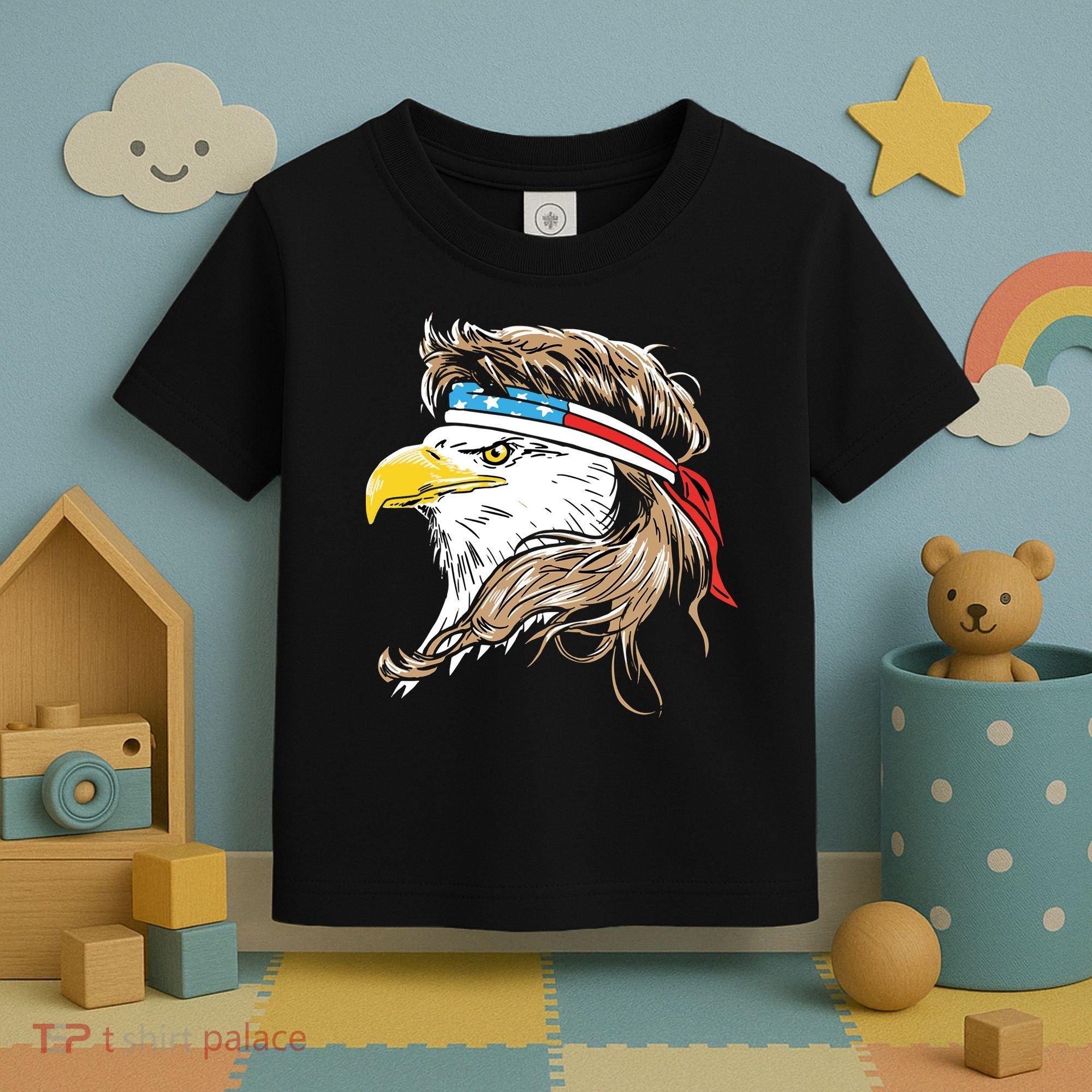 Merica Eagle Mullet 4th Of July Toddler T-Shirt
