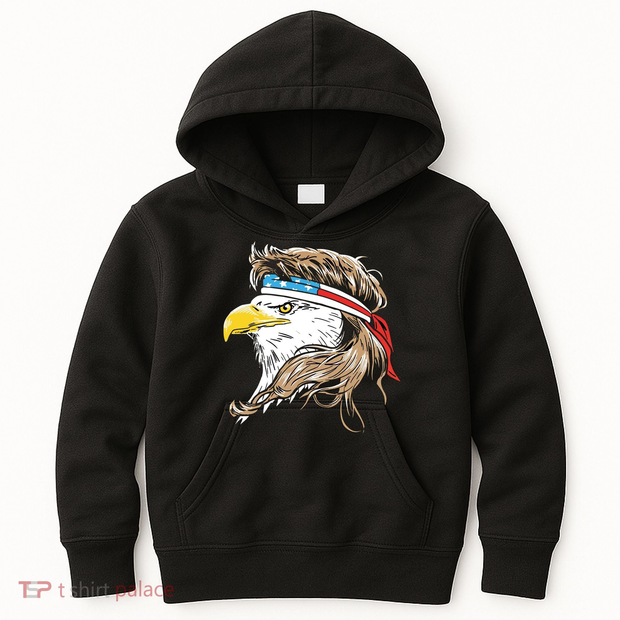 Merica Eagle Mullet 4th Of July Kids Hoodie