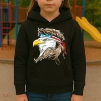 Merica Eagle Mullet 4th Of July Kids Hoodie thumb 3