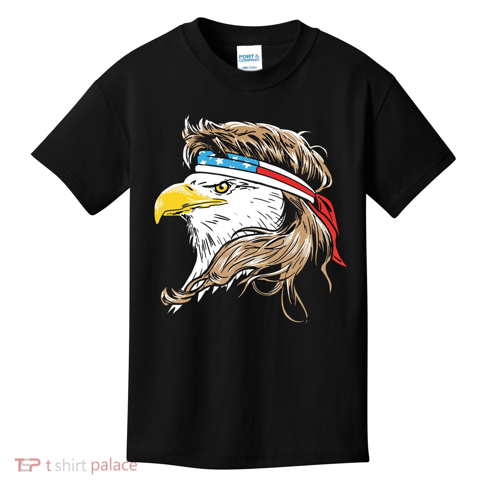 Merica Eagle Mullet 4th Of July Kids T-Shirt