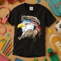 Merica Eagle Mullet 4th Of July Kids T-Shirt thumb 3