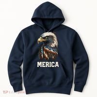 Merica Eagle Mullet 4th of July Wo American Flag USA Hoodie thumb 0