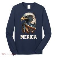 Merica Eagle Mullet 4th of July Wo American Flag USA Long Sleeve Shirt thumb 0