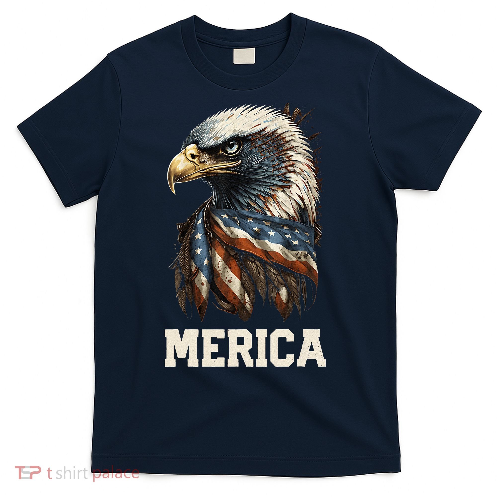 Merica Eagle Mullet 4th of July Wo American Flag USA T-Shirt