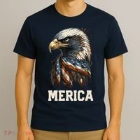 Merica Eagle Mullet 4th of July Wo American Flag USA T-Shirt thumb 3