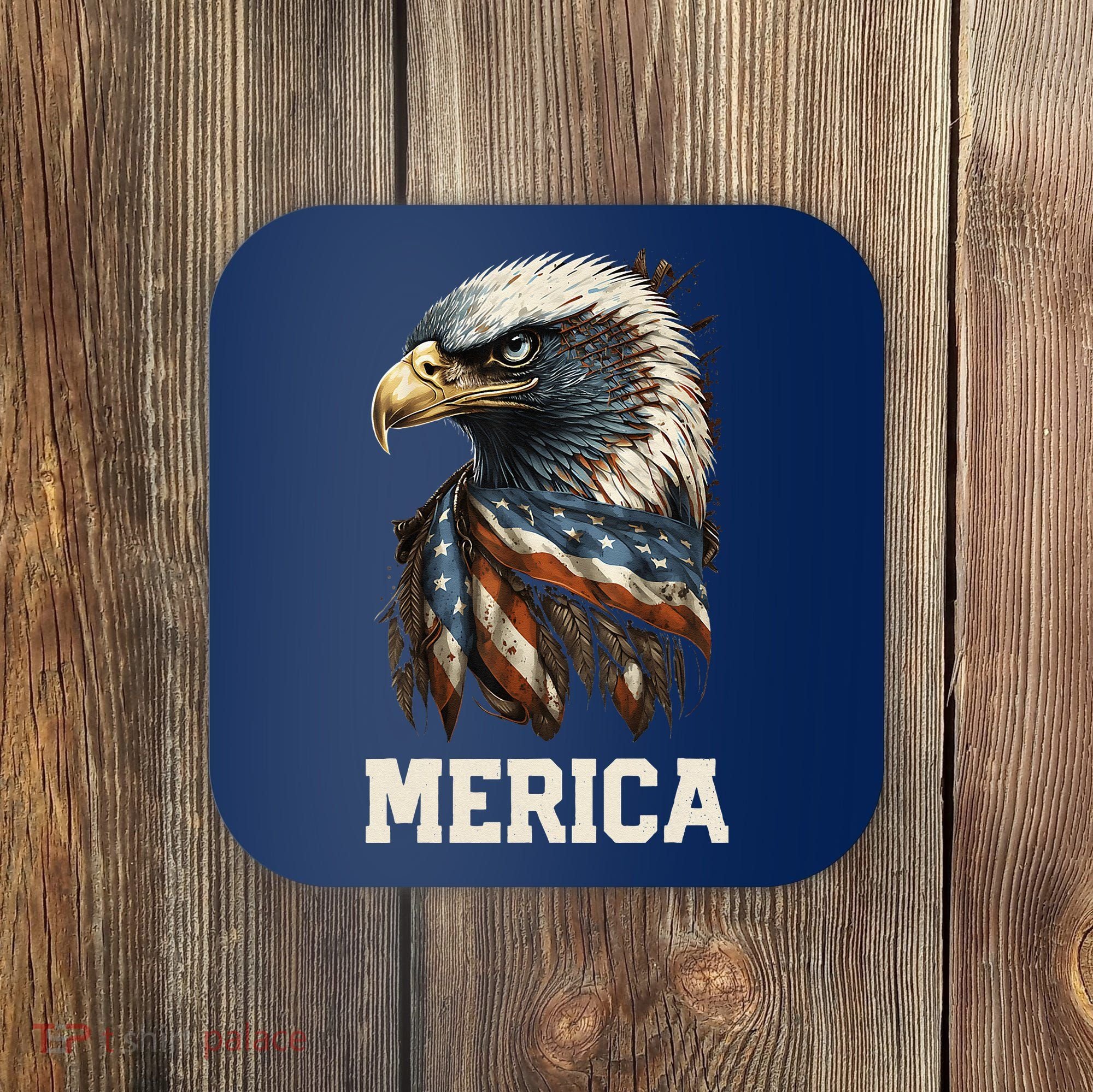 Merica Eagle Mullet 4th of July Wo American Flag USA Coaster