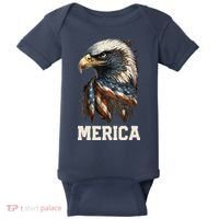Merica Eagle Mullet 4th of July Wo American Flag USA Baby Bodysuit thumb 0