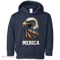 Merica Eagle Mullet 4th of July Wo American Flag USA Toddler Hoodie thumb 0