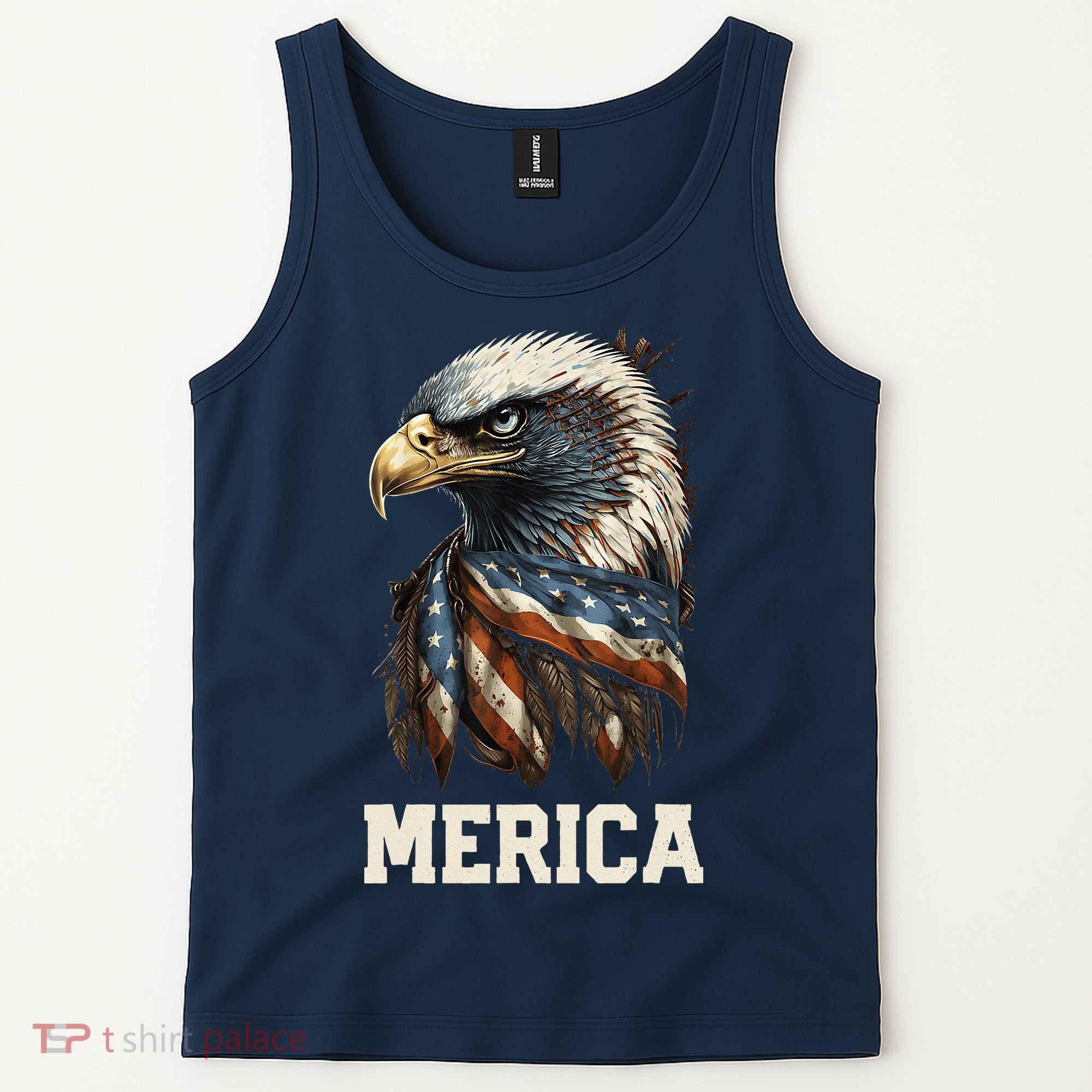 Merica Eagle Mullet 4th of July Wo American Flag USA Tank Top