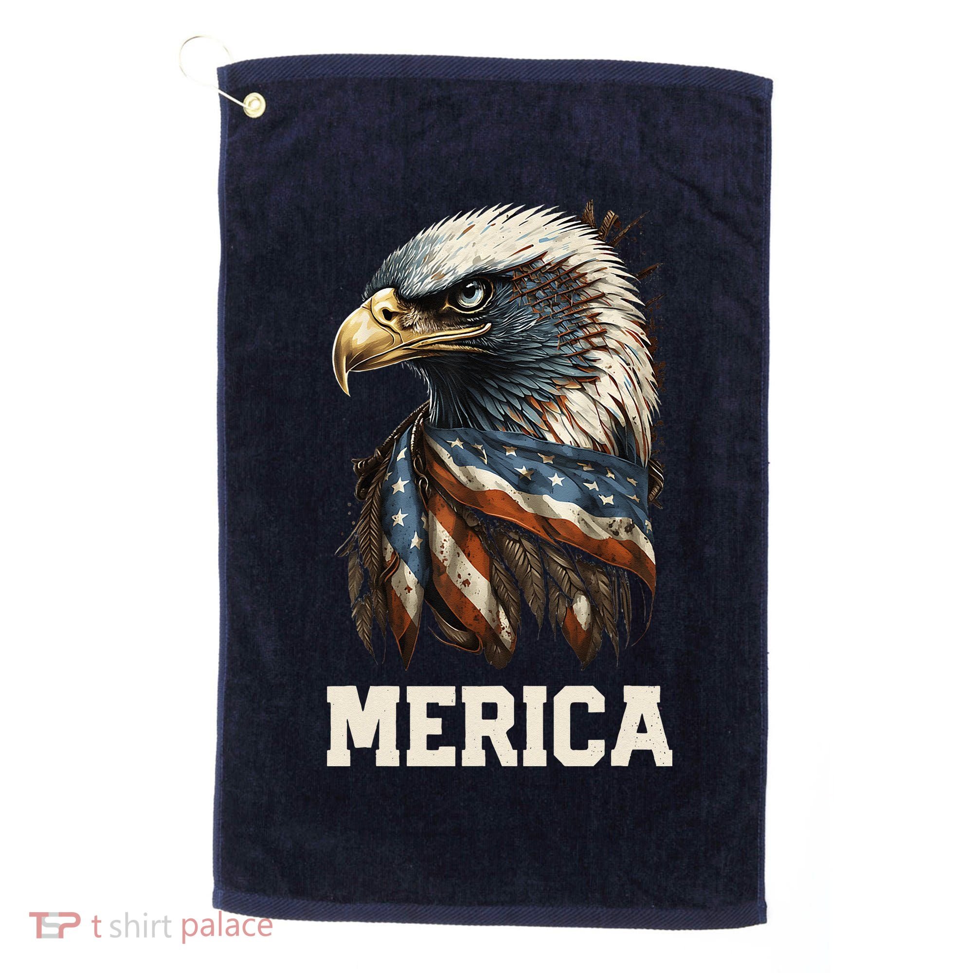 Merica Eagle Mullet 4th of July Wo American Flag USA Golf Towel