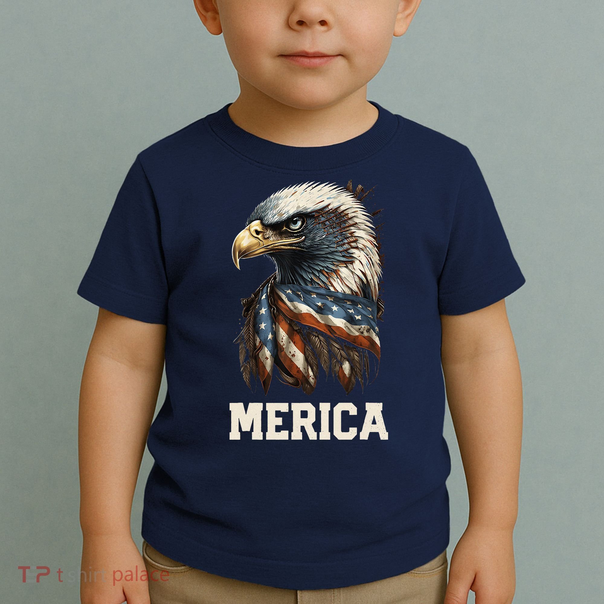 Merica Eagle Mullet 4th of July Wo American Flag USA Toddler T-Shirt