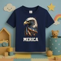 Merica Eagle Mullet 4th of July Wo American Flag USA Toddler T-Shirt thumb 3