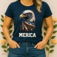 Merica Eagle Mullet 4th of July Wo American Flag USA Women's T-Shirt thumb 2
