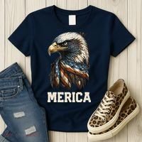 Merica Eagle Mullet 4th of July Wo American Flag USA Women's T-Shirt thumb 3