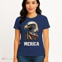 Merica Eagle Mullet 4th of July Wo American Flag USA Women's T-Shirt thumb 4