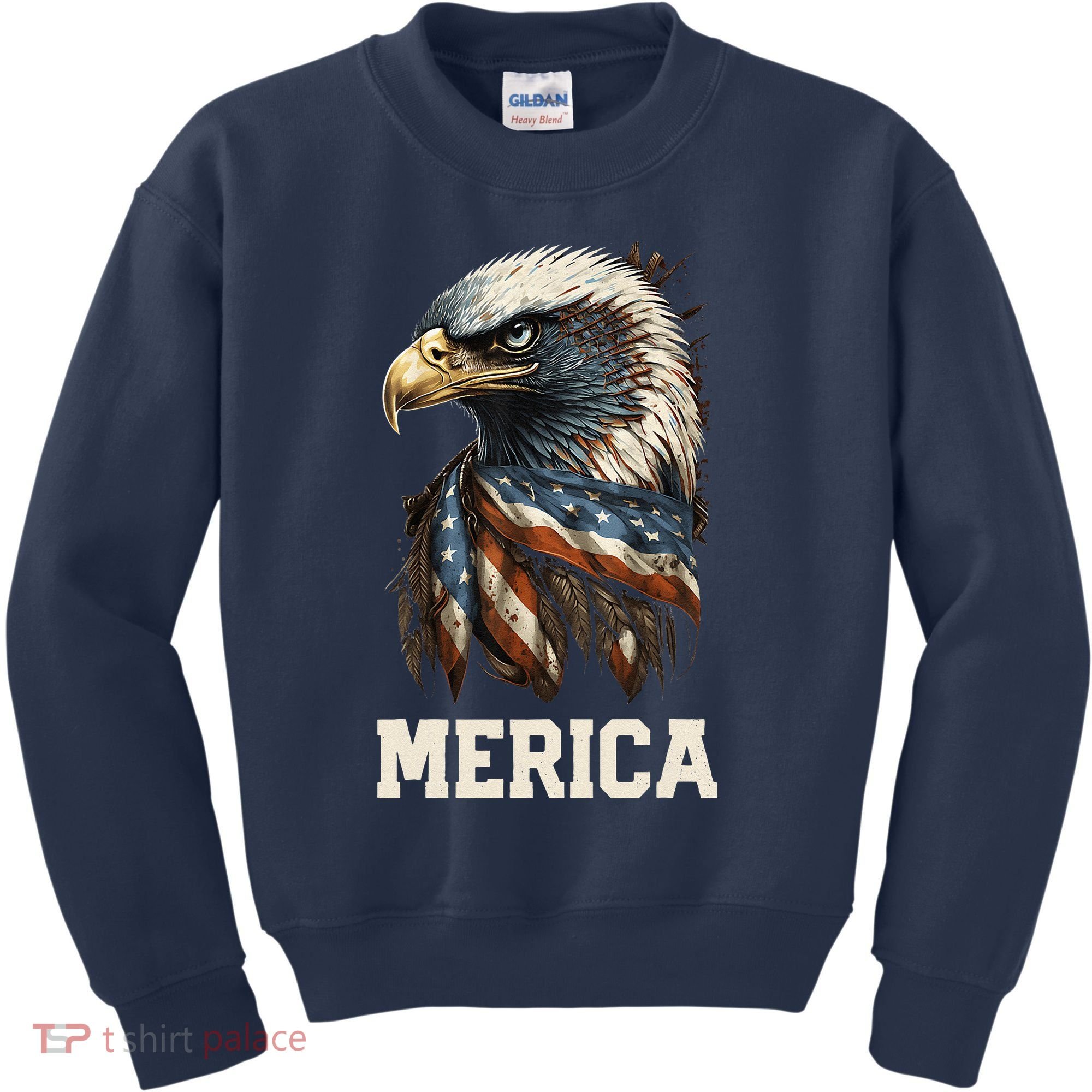 Merica Eagle Mullet 4th of July Wo American Flag USA Kids Sweatshirt