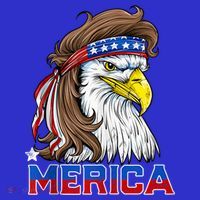 Merica Eagle Mullet 4th Of July Men Women American Flag USA T-Shirt thumb 7