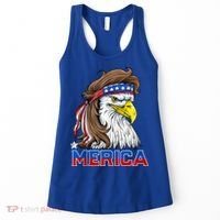 Merica Eagle Mullet 4th Of July Men Women American Flag USA Women's Tank Top thumb 0