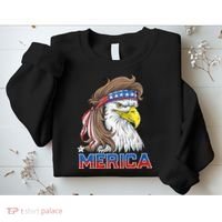 Merica Eagle Mullet 4th Of July American Flag Usa Sweatshirt thumb 2