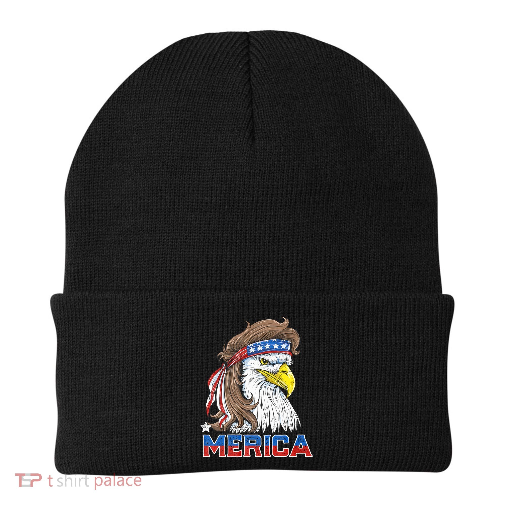 Merica Eagle Mullet 4th Of July American Flag Usa Beanie