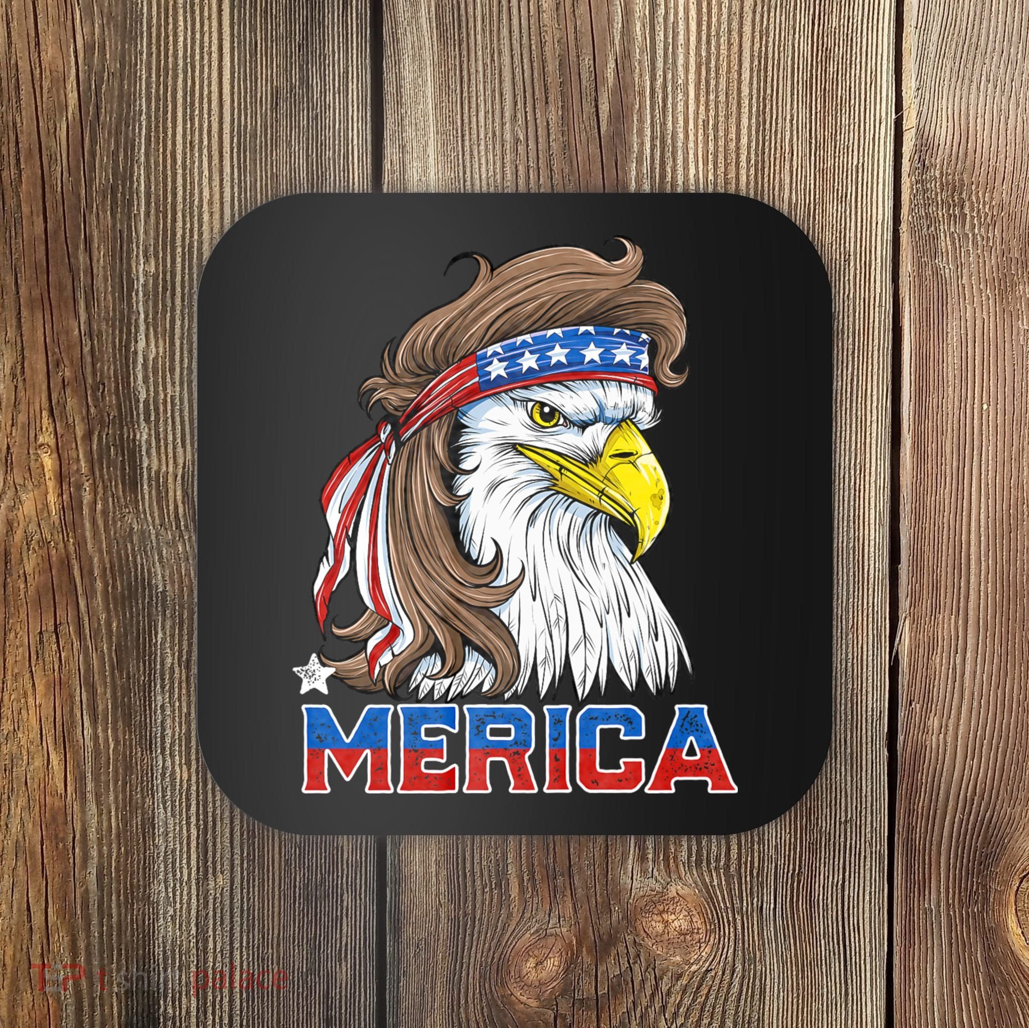 Merica Eagle Mullet 4th Of July American Flag Usa Coaster