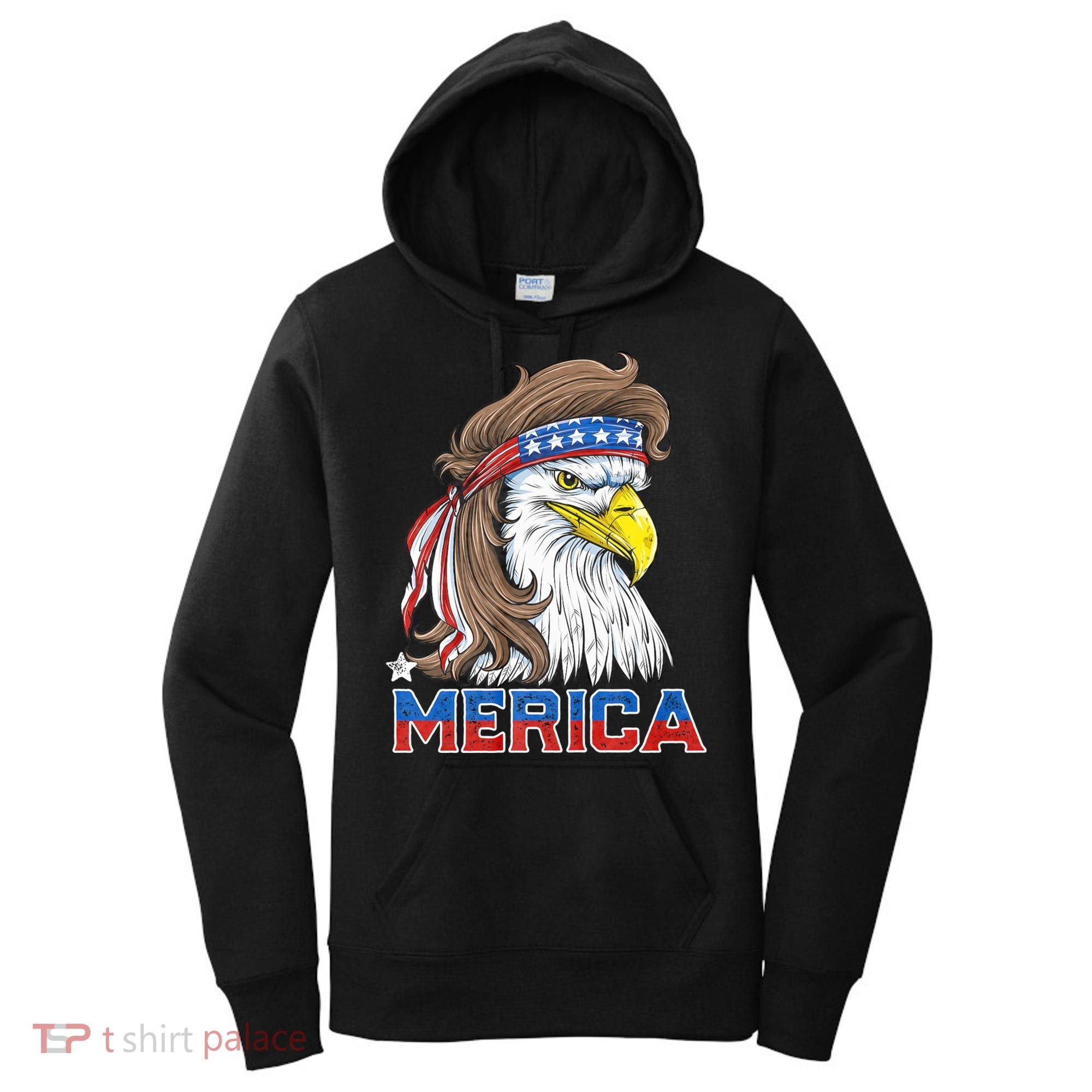 Merica Eagle Mullet 4th Of July American Flag Usa Women's Hoodie