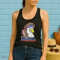 Merica Eagle Mullet 4th Of July American Flag Usa Women's Tank Top thumb 2