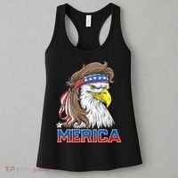 Merica Eagle Mullet 4th Of July American Flag Usa Women's Tank Top thumb 3
