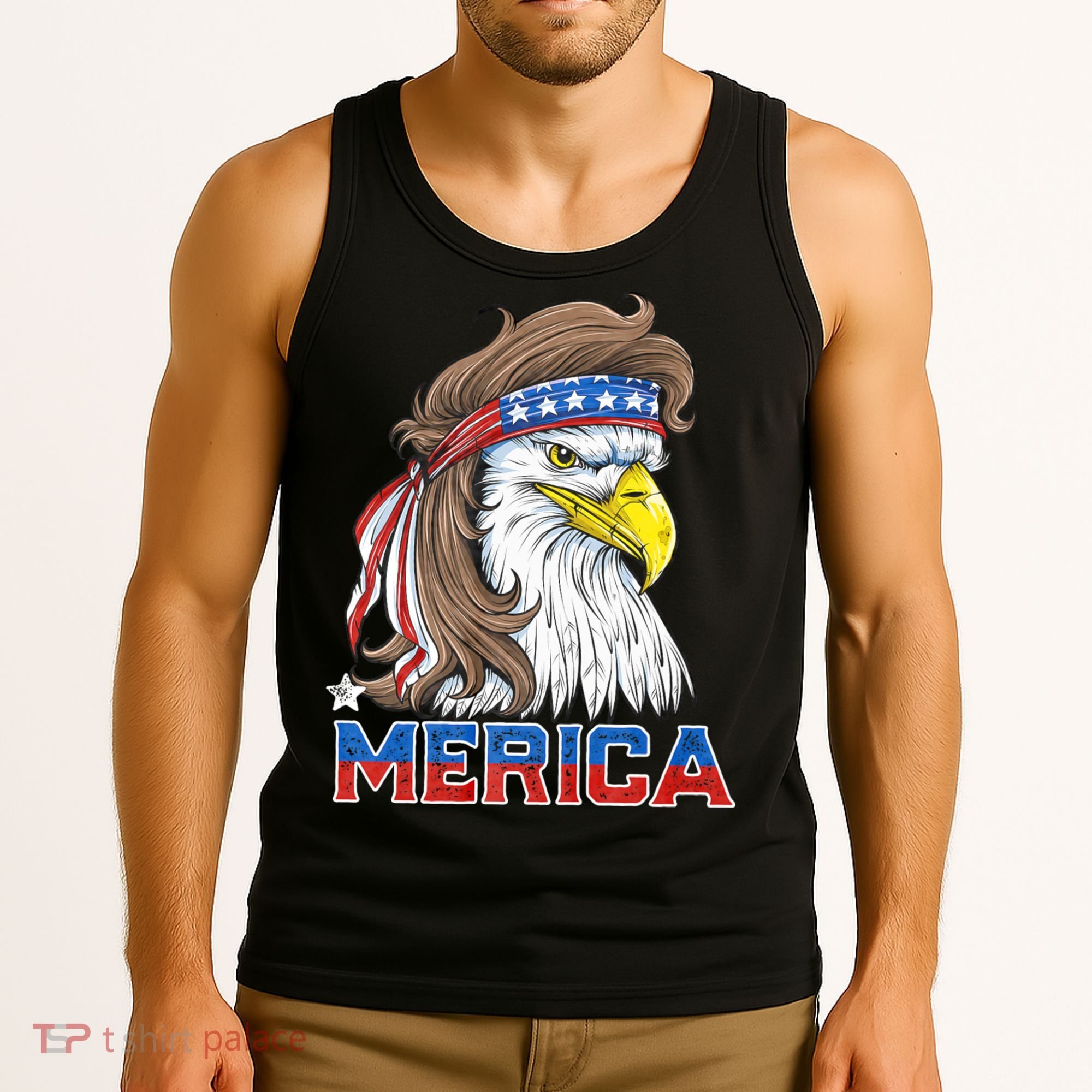 Merica Eagle Mullet 4th Of July American Flag Usa Tank Top
