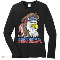 Merica Eagle Mullet 4th Of July American Flag Usa Women's Long Sleeve Shirt thumb 0