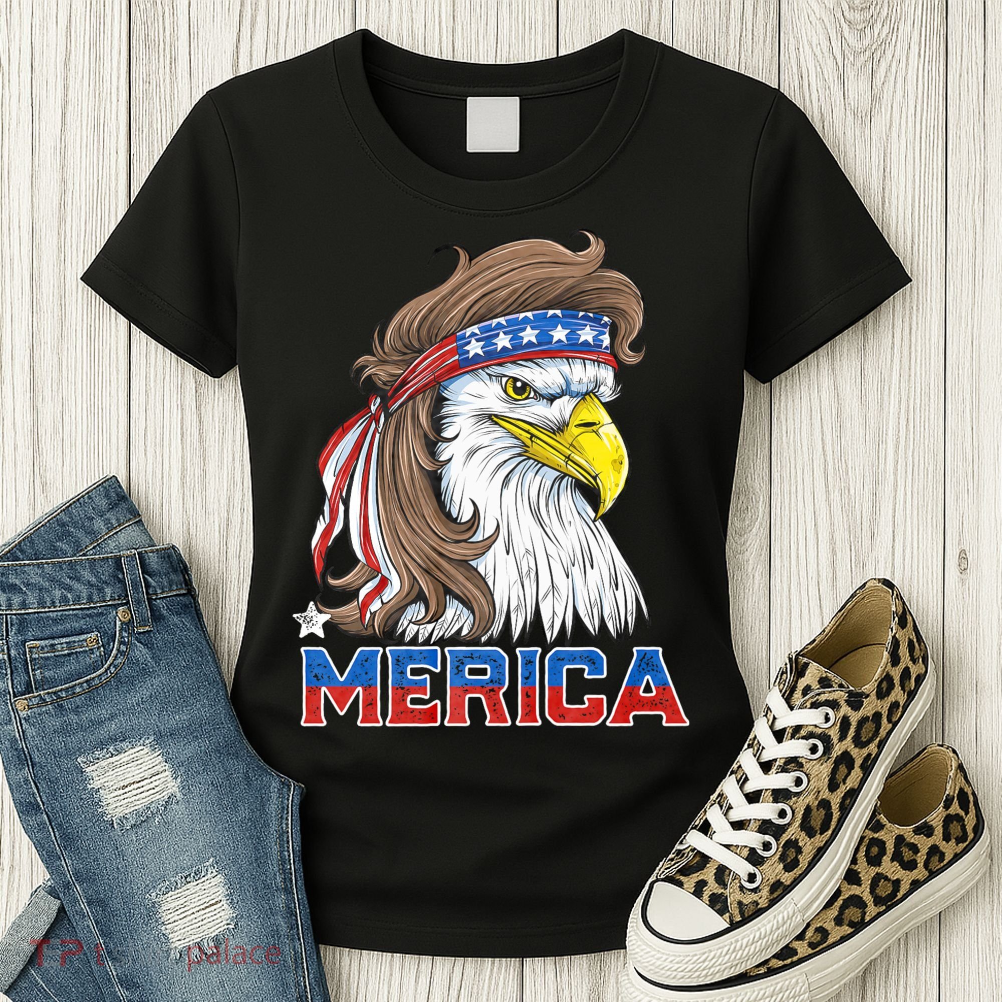 Merica Eagle Mullet 4th Of July American Flag Usa Women's T-Shirt