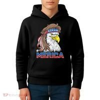 Merica Eagle Mullet 4th Of July American Flag Usa Kids Hoodie thumb 4