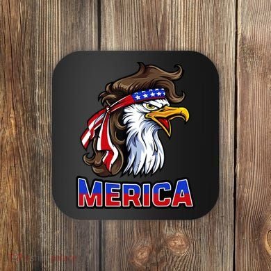 Merica Eagle Mullet 4th Of July American Flag Coaster