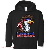 Merica Eagle Mullet 4th Of July American Flag Toddler Hoodie thumb 0