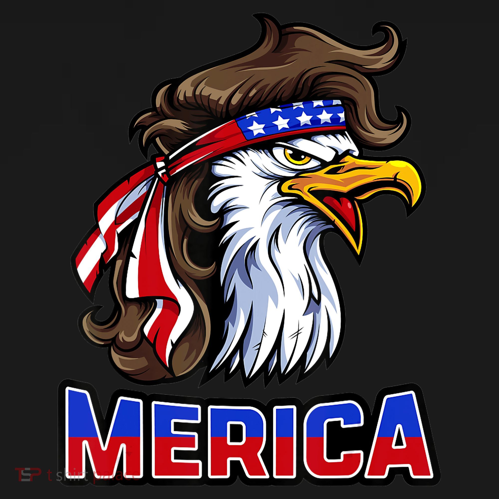 Merica Eagle Mullet 4th Of July American Flag Toddler Hoodie
