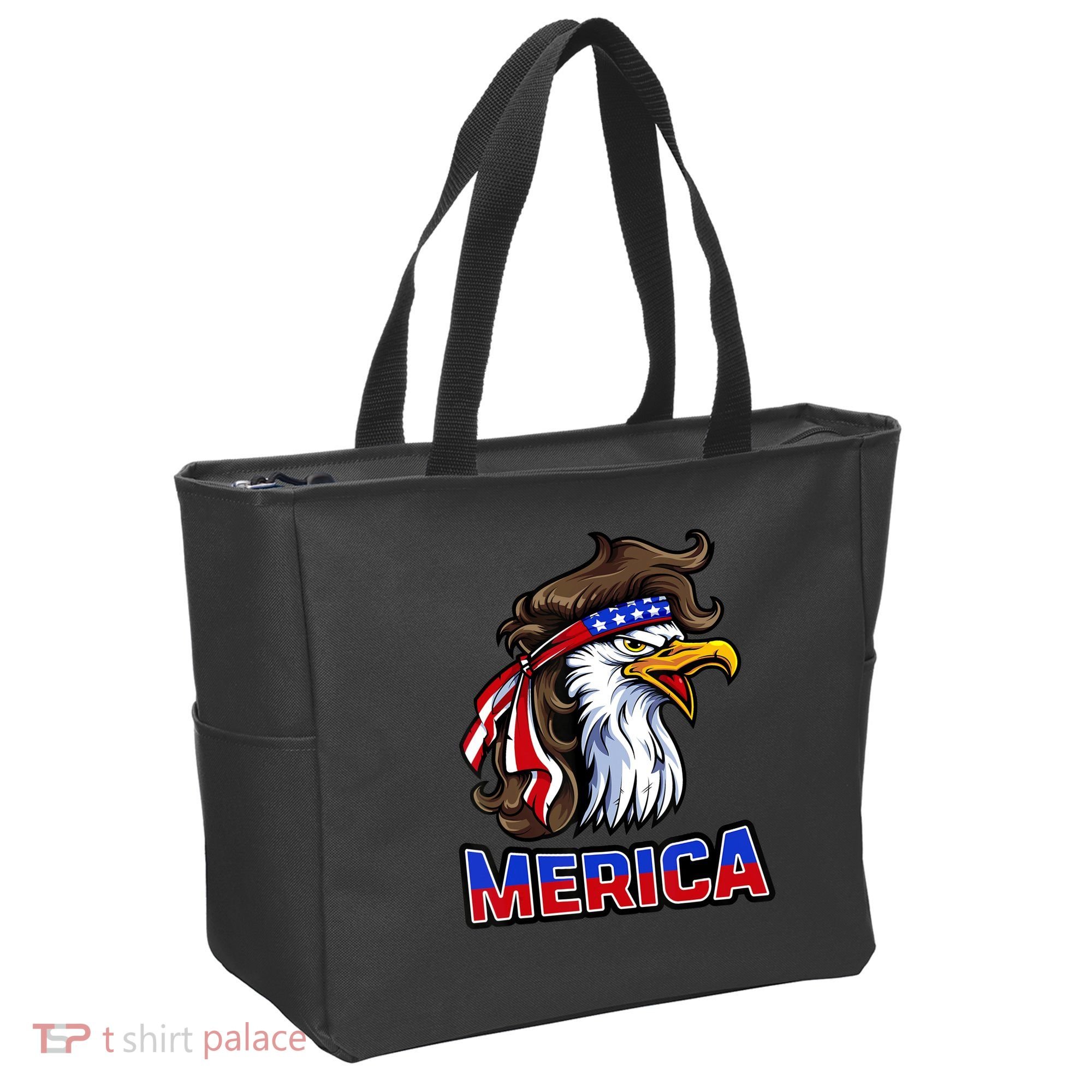 Merica Eagle Mullet 4th Of July American Flag Tote Bag