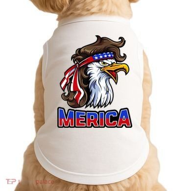 Merica Eagle Mullet 4th Of July American Flag Doggie Tank