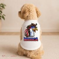 Merica Eagle Mullet 4th Of July American Flag Doggie Tank thumb 2