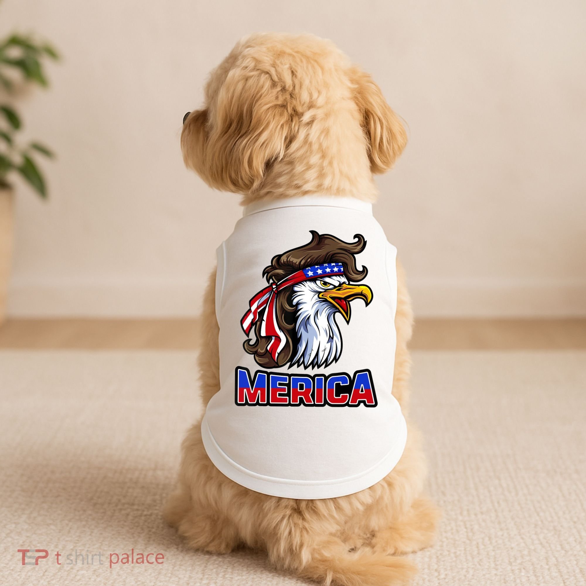Merica Eagle Mullet 4th Of July American Flag Doggie Tank