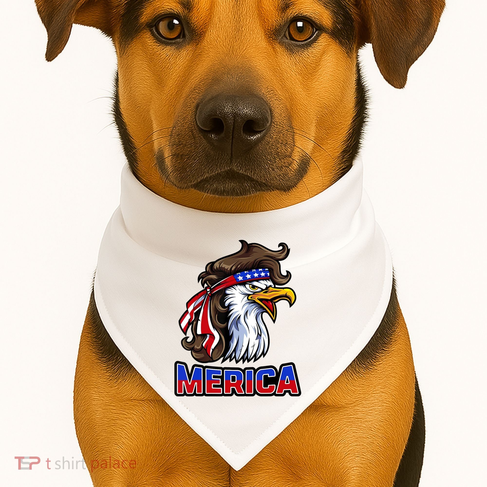 Merica Eagle Mullet 4th Of July American Flag USA-Made Doggie Bandana